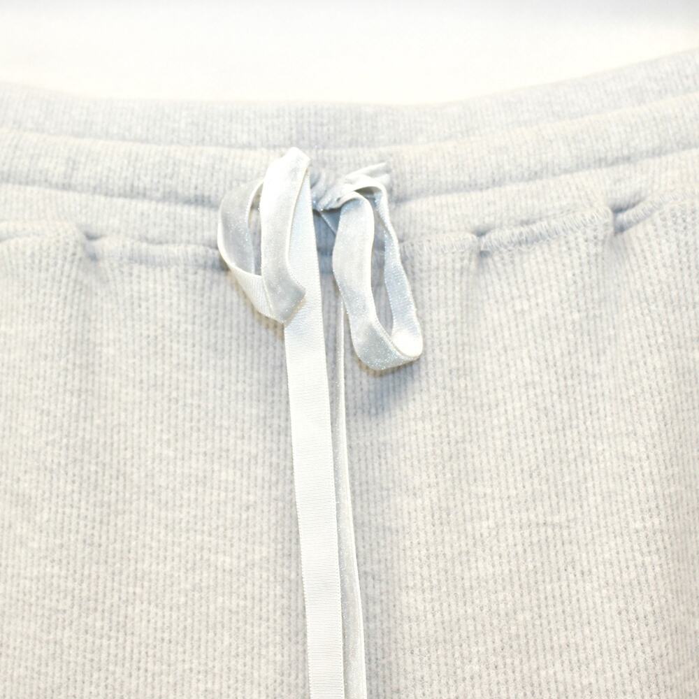 Lucky Brand Cloud Waffle Pants Knit Light Gray Tie Waist Pocket Casual XL - Picture 4 of 7